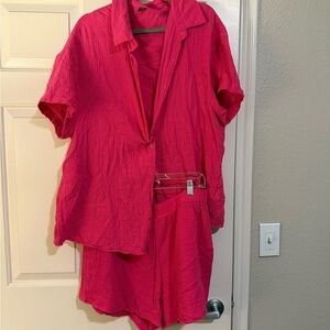 SHEIN Hot Pink Two-Piece Ensemble